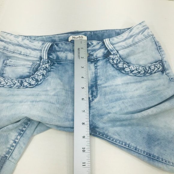 Mudd Girl's Size 16 Cuffed Short Denim Blue Jean Preowned - Picture 10 of 11